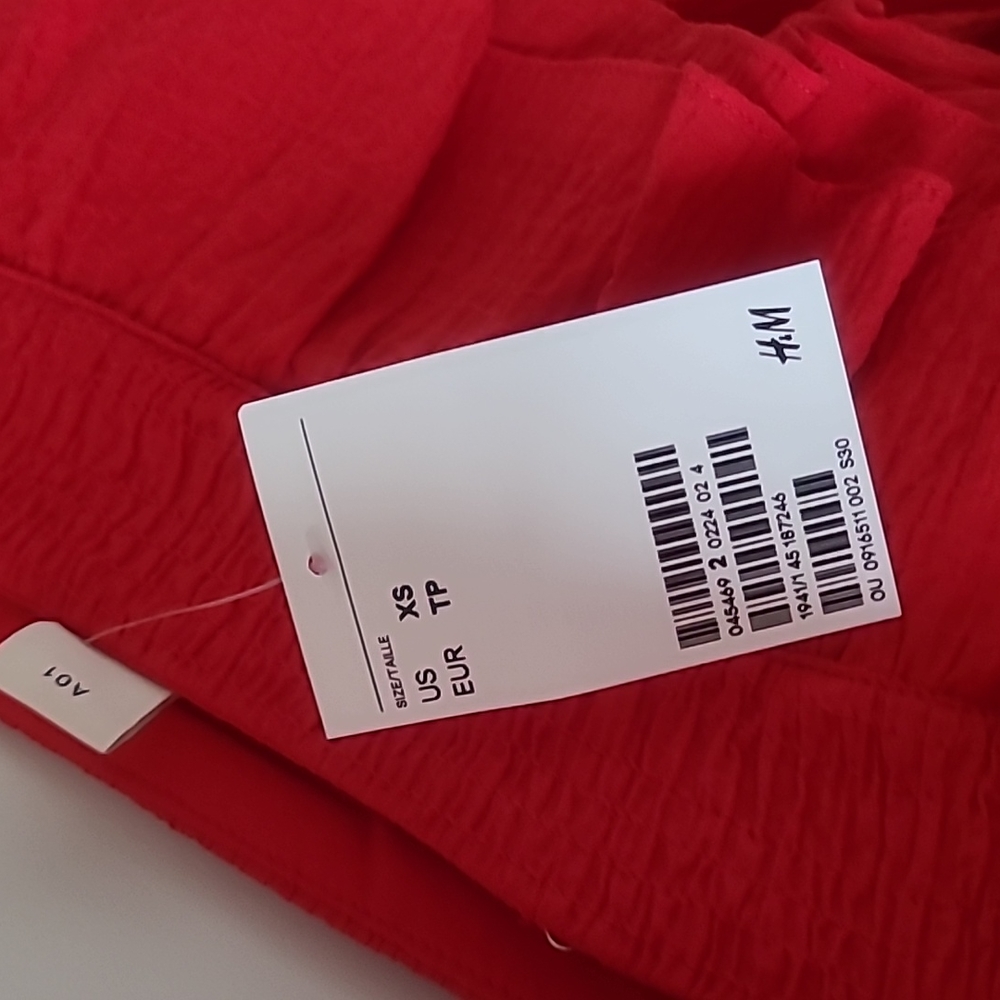 H&M Ruffle Dress Red XS - Picture 4 of 10
